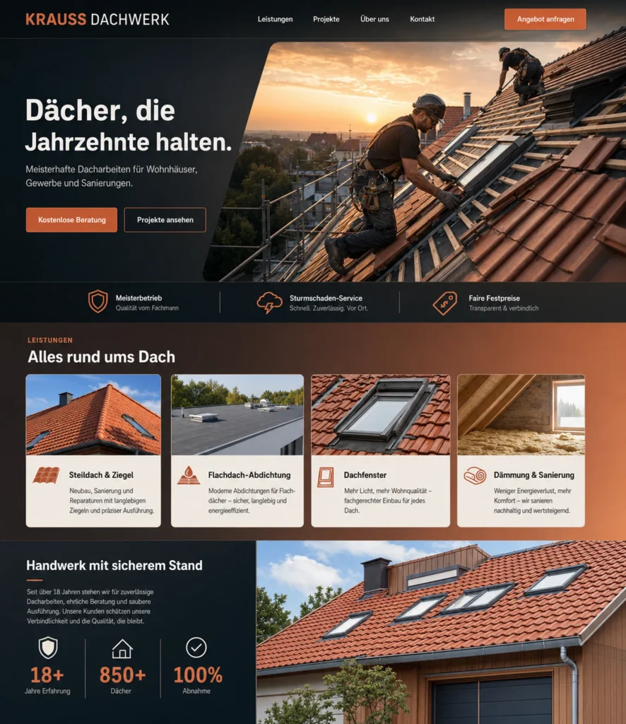 Webdesign Dachdecker