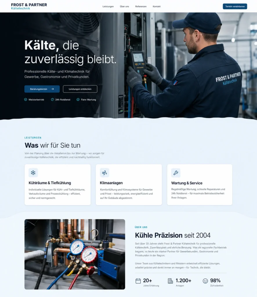 Webdesign Kältetechniker