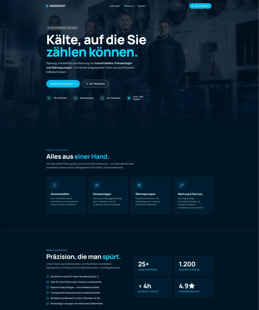 Webdesign Kältetechniker
