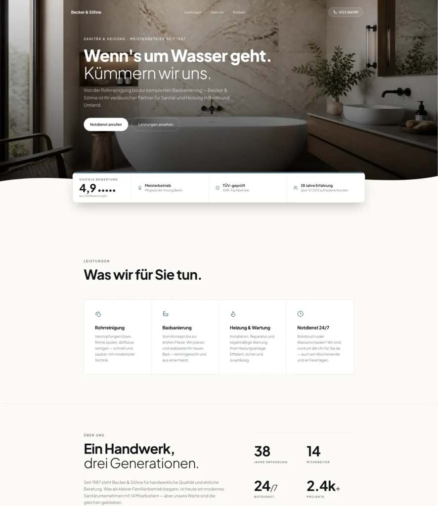 Webdesign Sanitär